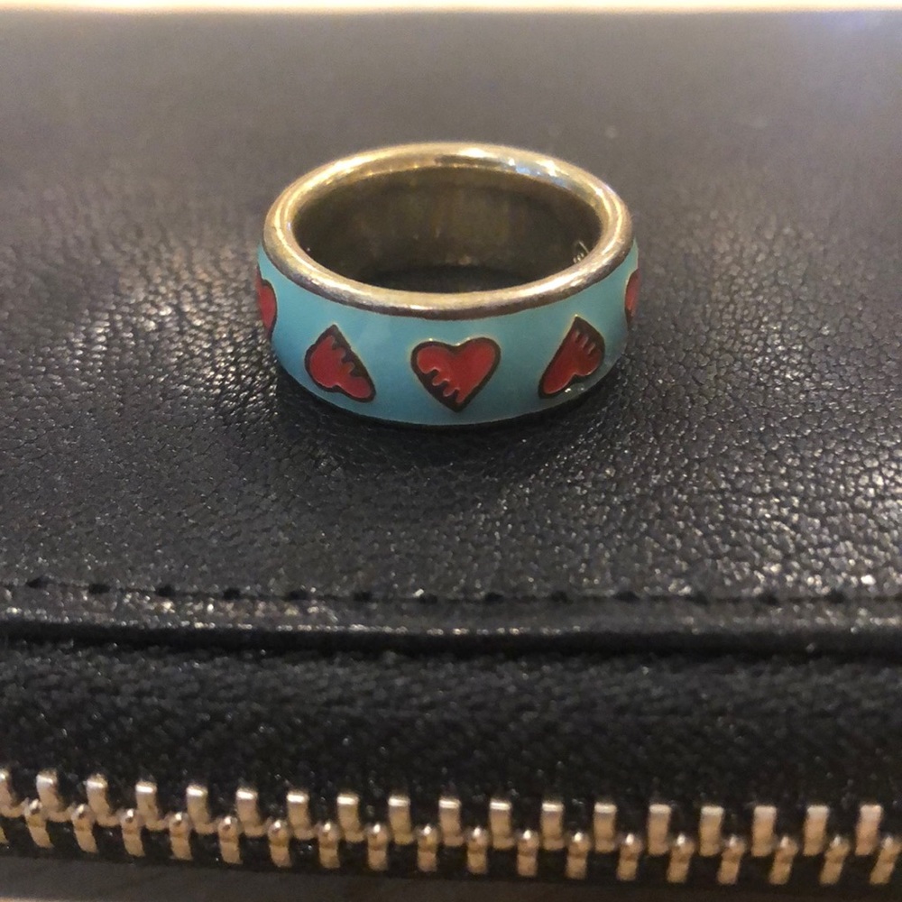 Coach heart enamel ring
